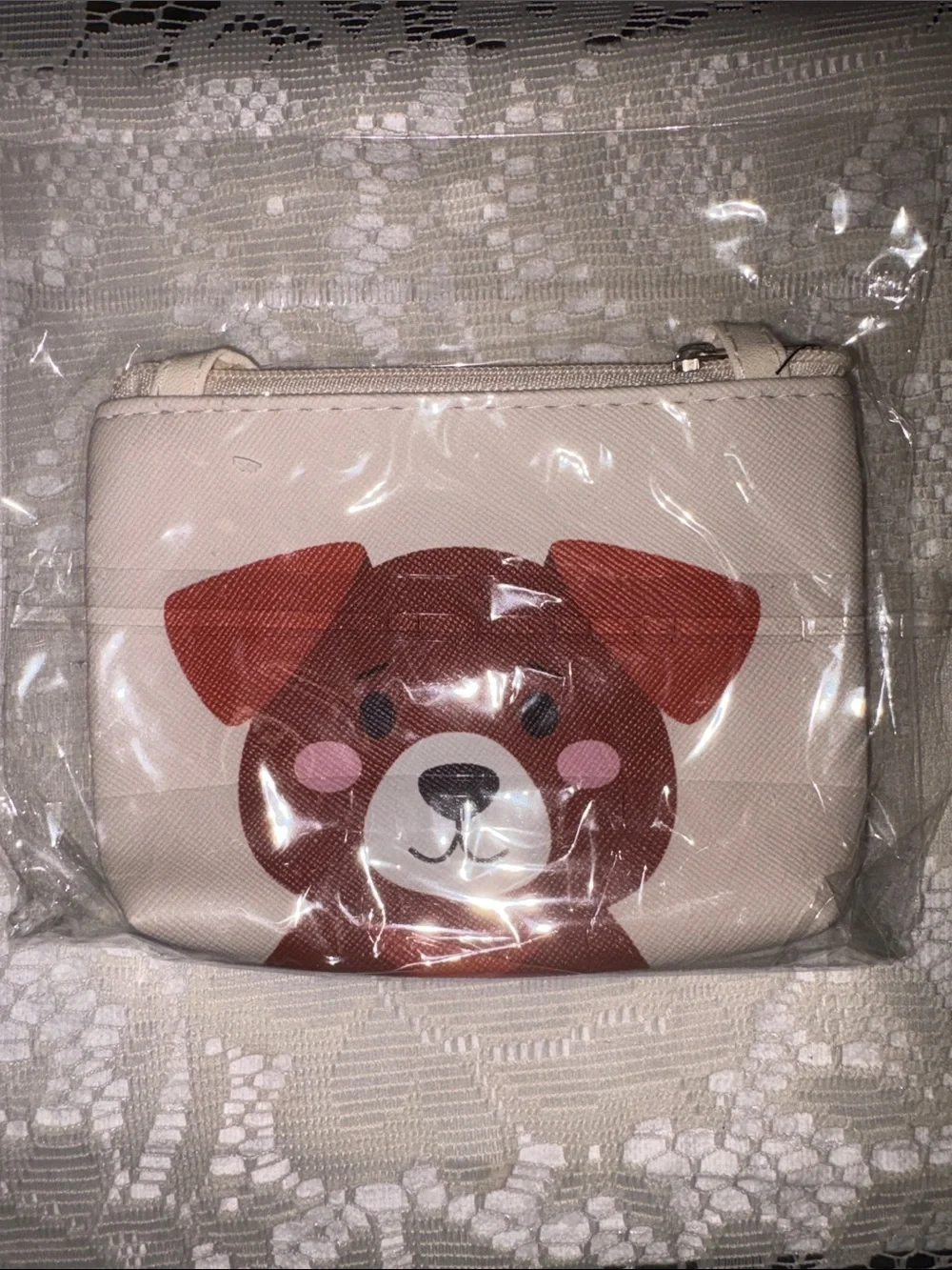 Kids Animal Zip Wallet - Purple Bear, Blue Hedgehog, Cream Puppy